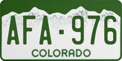 CO license plate AFA976