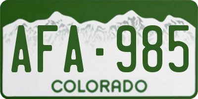 CO license plate AFA985