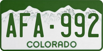 CO license plate AFA992