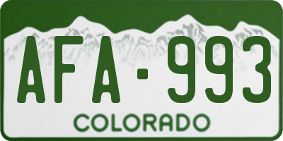CO license plate AFA993