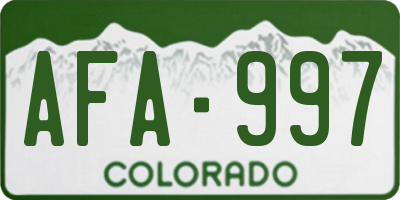 CO license plate AFA997
