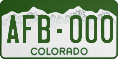 CO license plate AFB000