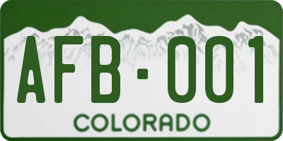 CO license plate AFB001