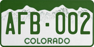CO license plate AFB002