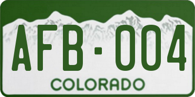 CO license plate AFB004