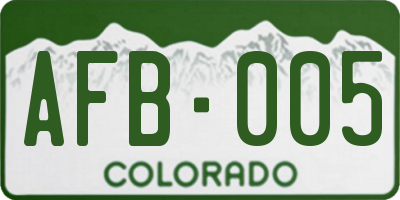 CO license plate AFB005