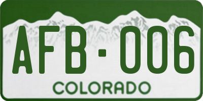 CO license plate AFB006