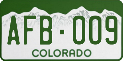 CO license plate AFB009