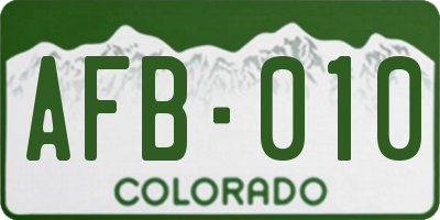 CO license plate AFB010