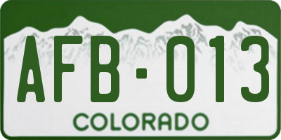 CO license plate AFB013