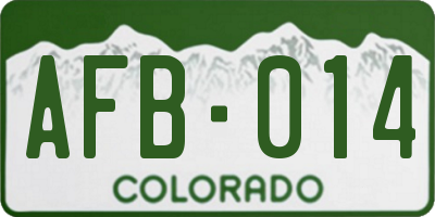 CO license plate AFB014