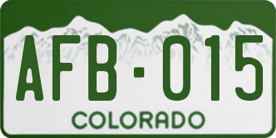 CO license plate AFB015