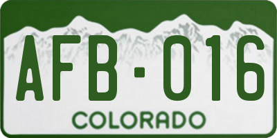 CO license plate AFB016