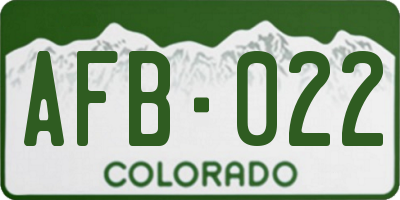 CO license plate AFB022