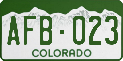 CO license plate AFB023