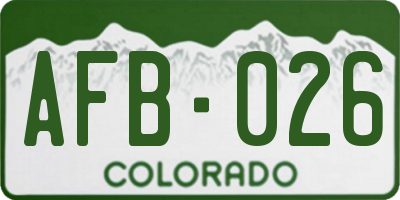 CO license plate AFB026