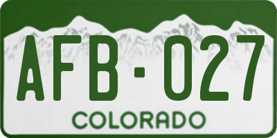 CO license plate AFB027