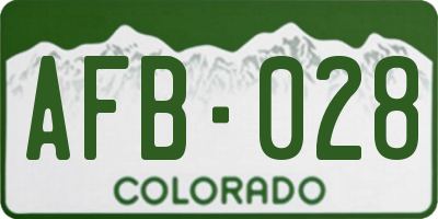 CO license plate AFB028