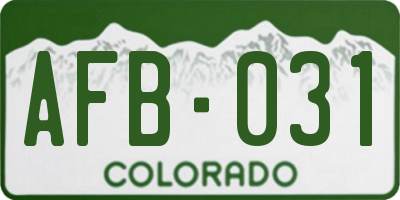 CO license plate AFB031