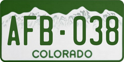 CO license plate AFB038