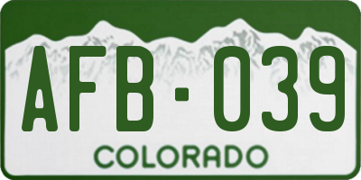 CO license plate AFB039