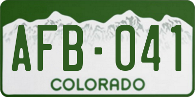 CO license plate AFB041