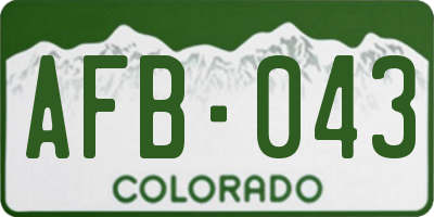CO license plate AFB043