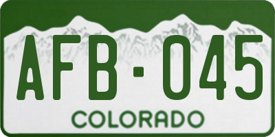 CO license plate AFB045