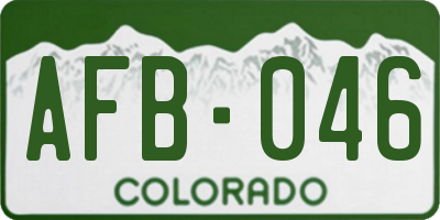 CO license plate AFB046