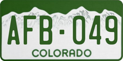 CO license plate AFB049