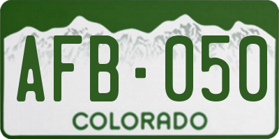 CO license plate AFB050