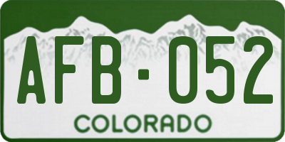 CO license plate AFB052