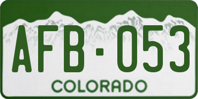 CO license plate AFB053