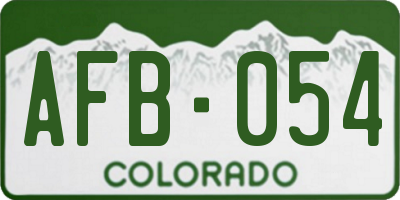 CO license plate AFB054