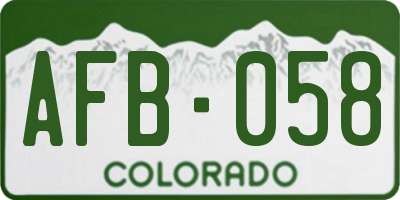 CO license plate AFB058