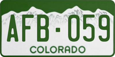 CO license plate AFB059