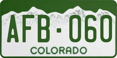 CO license plate AFB060