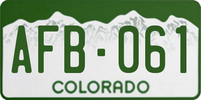 CO license plate AFB061