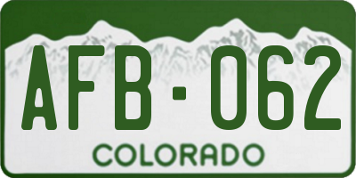 CO license plate AFB062
