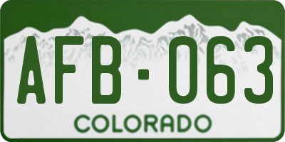 CO license plate AFB063