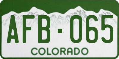 CO license plate AFB065