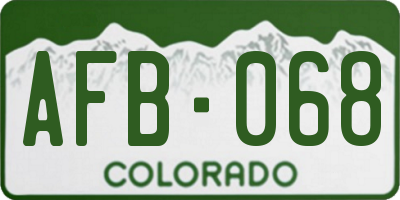 CO license plate AFB068