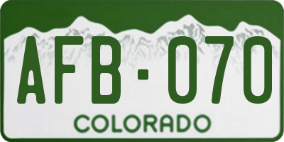 CO license plate AFB070