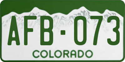CO license plate AFB073