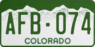 CO license plate AFB074