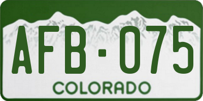 CO license plate AFB075