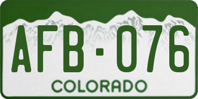 CO license plate AFB076