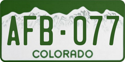 CO license plate AFB077