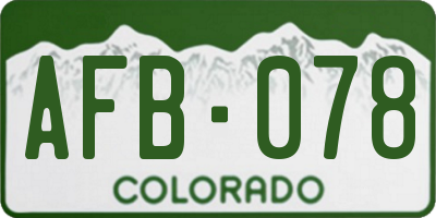 CO license plate AFB078