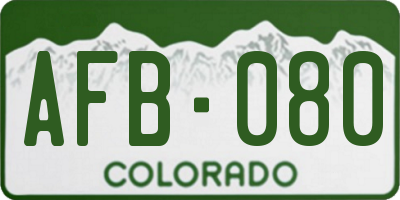 CO license plate AFB080